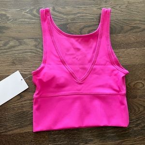 lululemon athletica Hot Pink V-Neck Crop Top